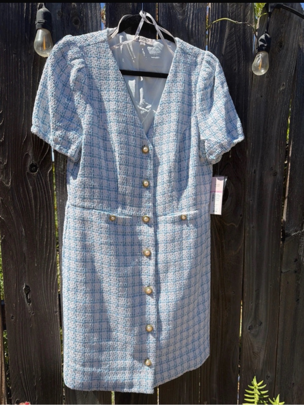 Nanette Nanette Lepore womens Naya Plaid Mini Dress, 10, Blue, New!